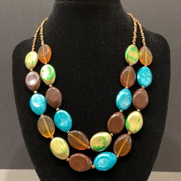 Earth Toned Beaded Necklace - Picture 1 of 4